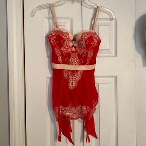 Lace Sheer Bow Lingerie - Valentine’s Day